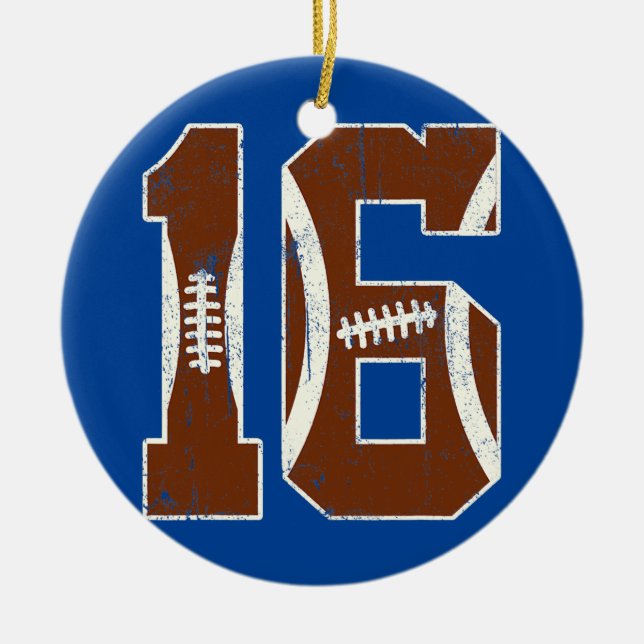 16th Birthday Football Lovers Bdy Boy 16 Year Old Ceramic Ornament (Front)