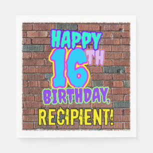 16th Birthday ~ Fun, Urban Graffiti Inspired Look Napkin