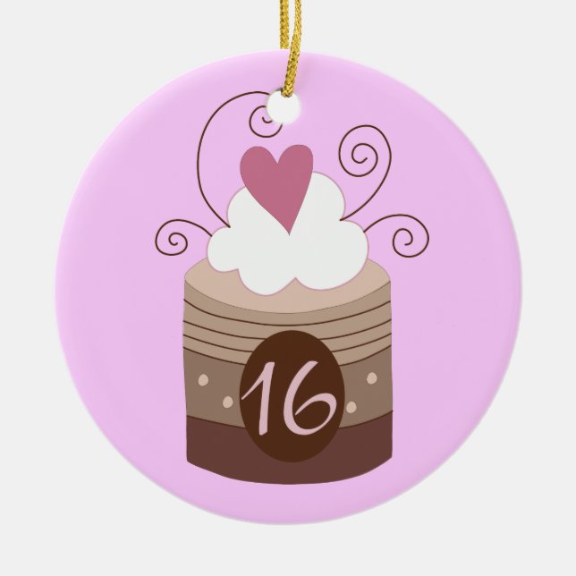 16th Birthday Gift Ideas For Her Ceramic Ornament (Front)