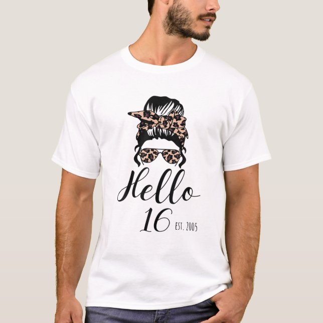 16Th Birthday Gift Teen Sweet Sixn 16 Pink Hello 1 T-Shirt (Front)
