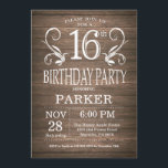 16th Birthday Invitation Rustic Wood Floral<br><div class="desc">16th Birthday Invitation Rustic Wood Floral Background. 13th 15th 16th 18th 20th 21st 30th 40th 50th 60th 70th 80th 90th 100th,  Any age. Adult Birthday. Woman or Man Male Birthday Party. For further customization,  please click the "Customize it" button and use our design tool to modify this template.</div>