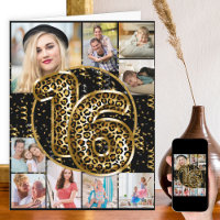 16th Birthday Leopard Print Gold Balloons Photo