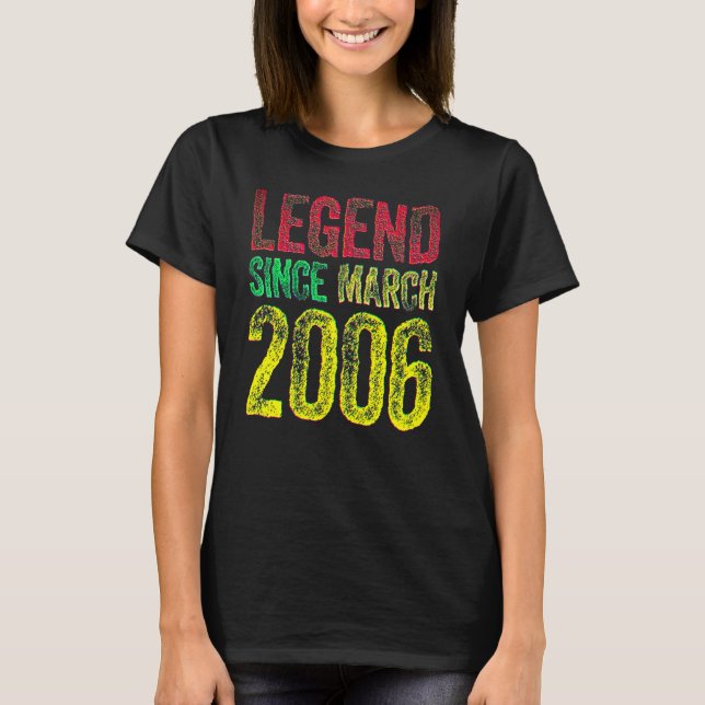 16th Birthday March Born Shirt 16 Years Legend Sin (Front)