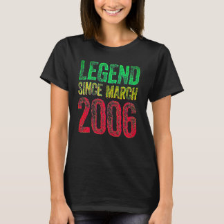 16th Birthday March Born Shirt 16 Years Legend Sin