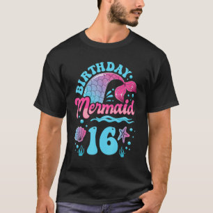 16th Birthday Mermaid 16 Years Ocean Theme Party F T-Shirt