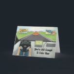 16th Birthday Old Enough To Drive Holiday Card<br><div class="desc">Illustration by Cindy Bendel</div>