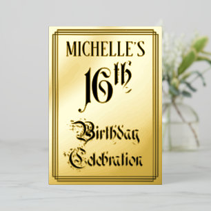 16th Birthday Party — Elegant Script + Custom Name