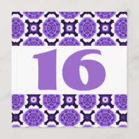 16th Birthday Party Festive Purple Flowers W933
