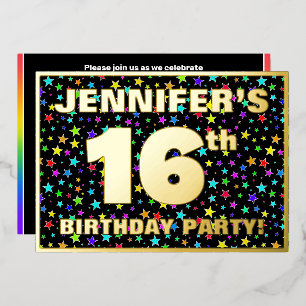 16th Birthday Party — Fun, Colourful Stars Pattern
