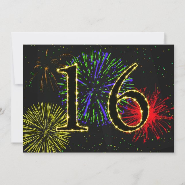 16th birthday party invitate invitation (Front)