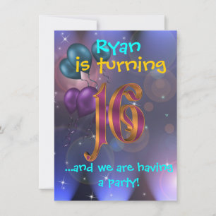 16th Birthday party invitation