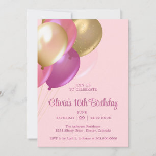 16th Birthday Party Invitation