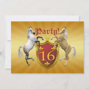 16th Birthday party invitation with coat of arms