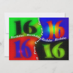 16th Birthday Party INVITATIONS - Abstract
