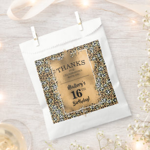  16th Birthday Party Leopard Print Favour Bag