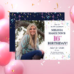 16th Birthday Party Photo Invitation<br><div class="desc">16th Birthday Party Photo Invitation. Gather friends and family to honour a special someone on their birthday with this 16TH BIRTHDAY PARTY INVITATION designed with the your favourite photo. The text invitation details are position on the side front with additional details on the reverse. To personalize, simply insert your favourite...</div>