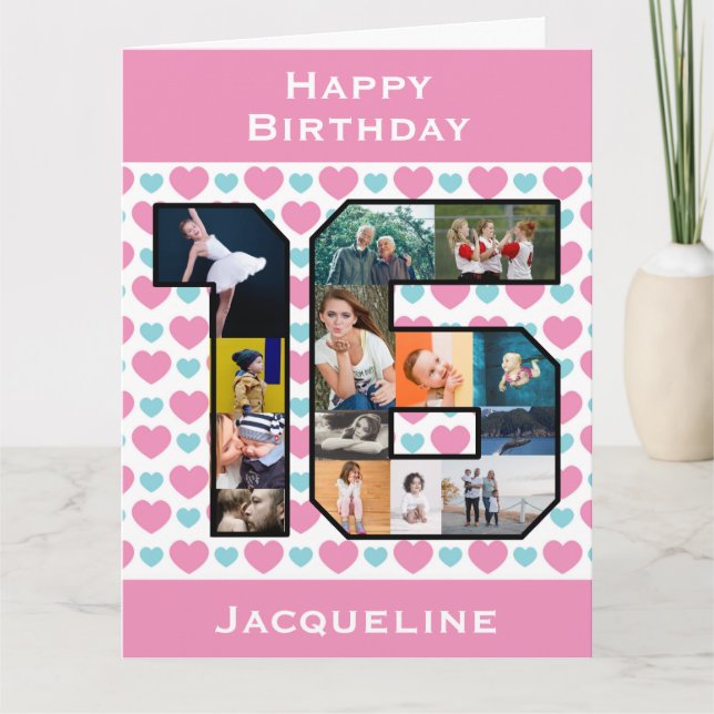 16th Birthday Photo Card (Front)