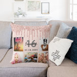 16th birthday photo rose gold glitter blush pink throw pillow<br><div class="desc">A unique gift for a Sweet 16, 16th birthday, celebrating her life with a collage of 5 of your own photos, pictures. Personalize and add her name, age 16 and a date. A chic feminine rose gold, blush pink coloured background. Grey and black letters and numbers. Decorated with rose gold...</div>