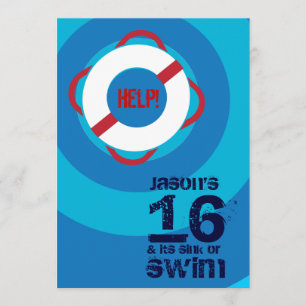 16th Birthday Pool Party Invitation