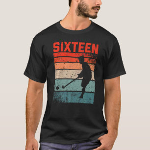 16th Birthday Retro Field Hockey 16 Years Old Boy T-Shirt