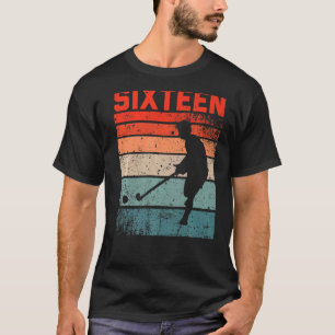 16th Birthday Retro Field Hockey 16 Years Old Boy T-Shirt