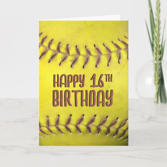 16th Birthday Softball Card (Front)