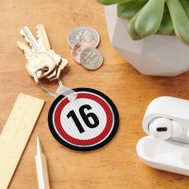 16th Birthday Speed Limit Keychain (Desk)