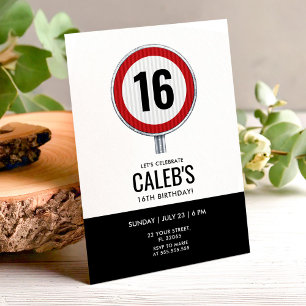 16th Birthday Speed Limit Sign - ANY AGE Invitation