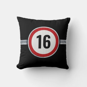 16th Birthday Speed Limit Throw Pillow