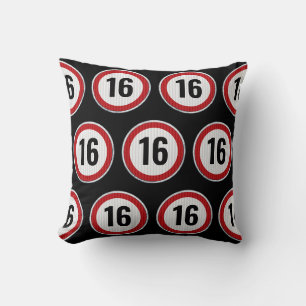 16th Birthday Speed Limit Throw Pillow