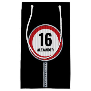 16th Birthday Speed Sign Small Gift Bag