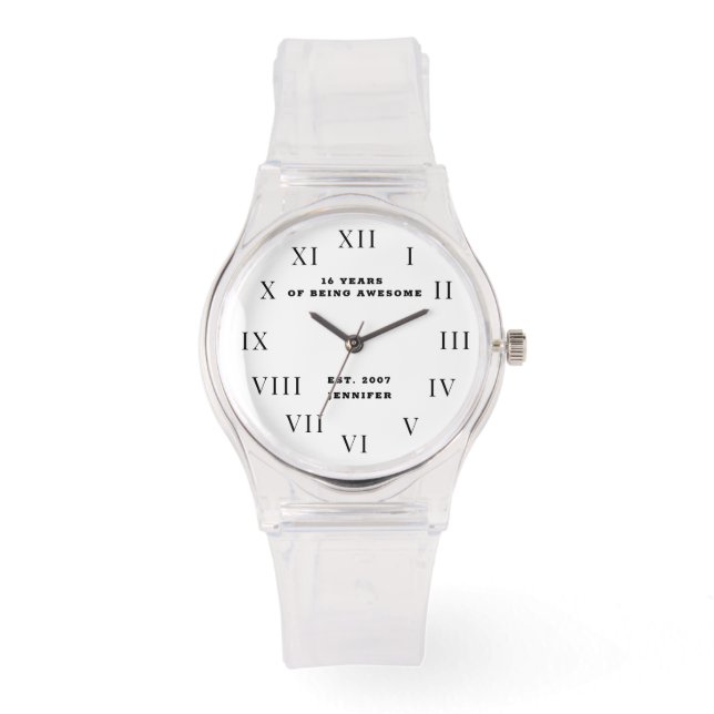 16th Birthday Sweet Sixteen Funny Pink Girl Watch (Front)