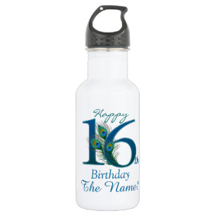 16th Birthday Template 100% personalized 532 Ml Water Bottle