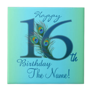 16th Birthday Template 100% personalized gift Tile