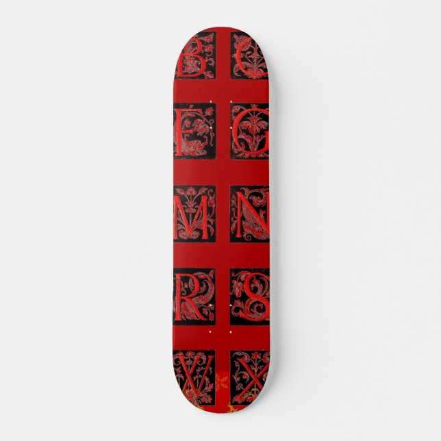 16th Century Alphabet Skateboard (Front)