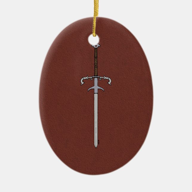 16th Century Bearing/Processional Sword Ceramic Ornament (Front)