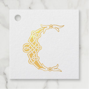 16th Century Celtic Knot Decorative Capital C Favour Tags