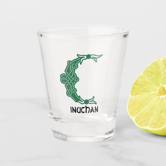 16th Century Celtic Knot Decorative Capital C Shot Glass (Front)