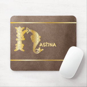 16th Century Celtic Knot Decorative Capital H Mouse Pad