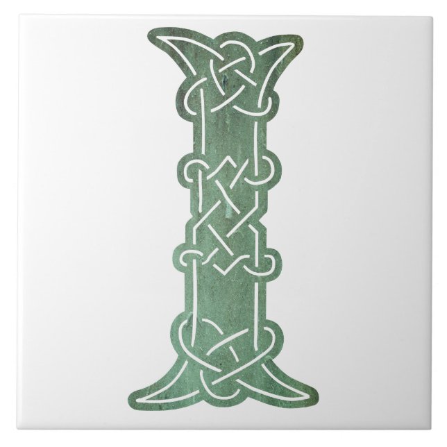 16th Century Celtic Knot Decorative Capital I Tile (Front)