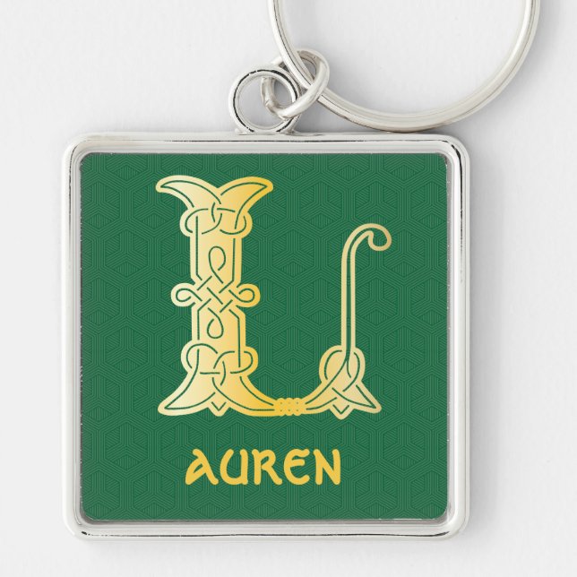 16th Century Celtic Knot Decorative Capital L Keychain (Front)