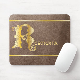 16th Century Celtic Knot Decorative Capital R Mouse Pad