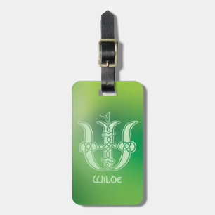 16th Century Celtic Knot Decorative Capital W Luggage Tag