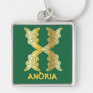 16th Century Celtic Knot Decorative Capital X Keychain