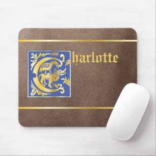 16th Century Mythic Creatures Decorative Capital C Mouse Pad