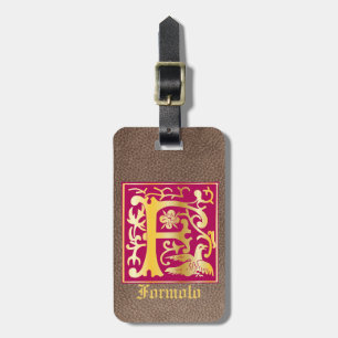 16th Century Mythic Creatures Decorative Capital F Luggage Tag