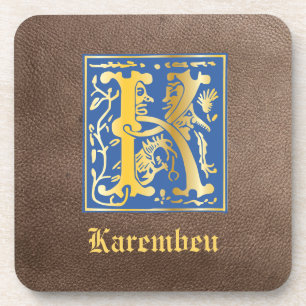 16th Century Mythic Creatures Decorative Capital K Coaster