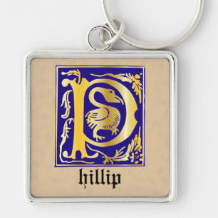 16th Century Mythic Creatures Decorative Capital P Keychain