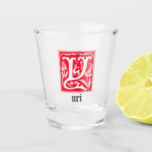 16th Century Mythic Creatures Decorative Capital Y Shot Glass