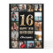 16th Happy Birthday Black and Gold Photo Collage